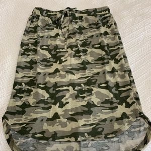 Tickled Teal Camo Elastic Waistband Skirt